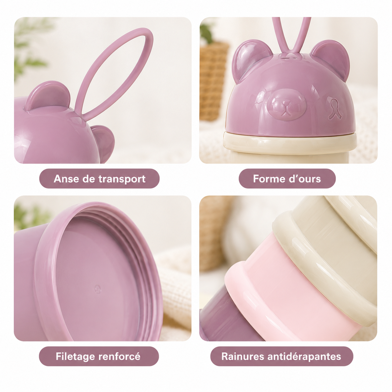 Boite doseuse lait | Ours Empilable