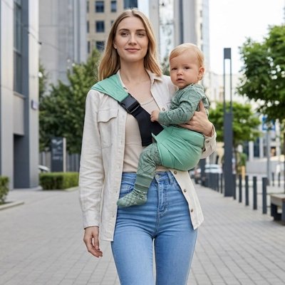 Porte bébé aqua ajustable pour nourrisson et jeune enfant, assurant une position physiologique sécurisée et une proximité rassurante avec le parent