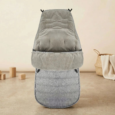 chancelière poussette gris clair coupe vent accessoire sortie bébé hiver