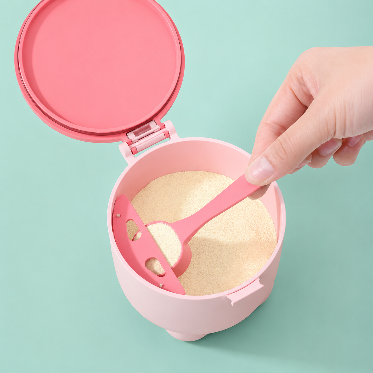 Cuillere_rose_dans_boite_doseuse_lait_coleur_pastel