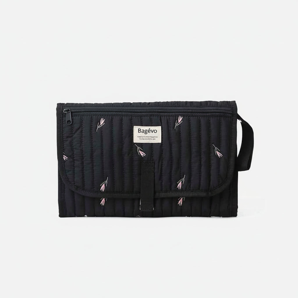Tapis à langer noir vue sur le produit détaillé 