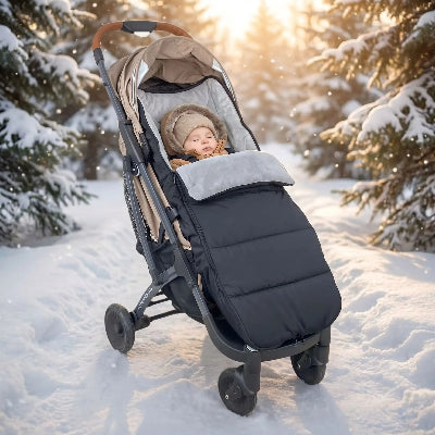 Accessoire poussette bébé chancelière noir extérieur gris intérieur coupe vent imperméable