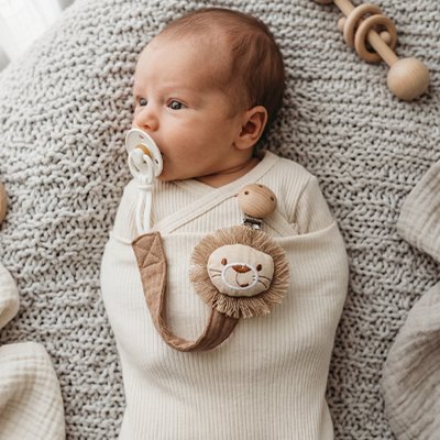 Attache tetine design lion mignon