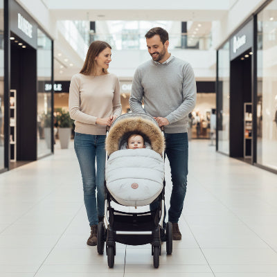 chancelière poussette bébé centre commercial famille france