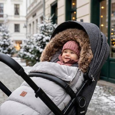 chancelière poussette imperméable protégeant bébé du froid et de la neige