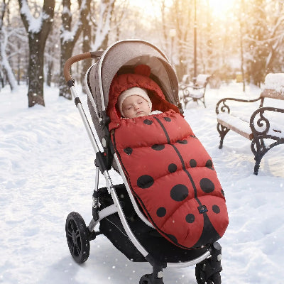 chancelière poussette motifs coccinelle hiver universelle chaude bébé protection froid accessoire sortie bébé