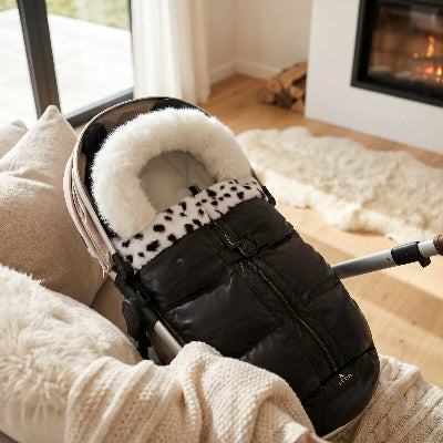 chancelière poussette noir bébé polyester rembourrage épais