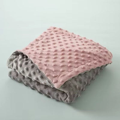 Couverture bébé ultra douce en tissu minky avec texture à picots sensoriels et double face bicolore pour poussette ou lit