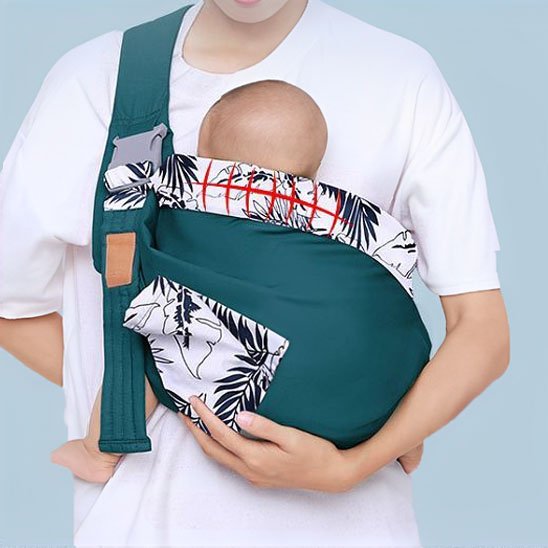 Echarpe de portage ajustable avec boucle de sécurité et tissu léger pour sorties quotidiennes