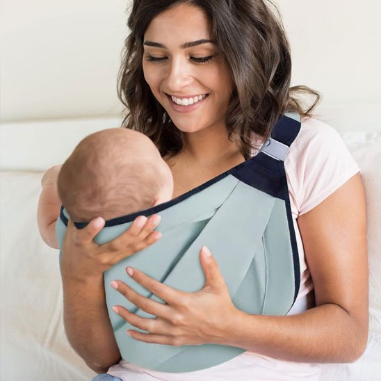 Echarpe de portage avec tissu respirant et ajustement facile sans nœud, maintien optimal du dos et de la tête pour bébé 0-1 an