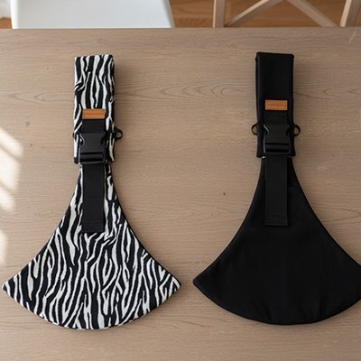 Echarpe de portage  ergonomique réversible noir et motif zébré, portage confortable 0-2 ans avec ajustement facile et tissu respirant