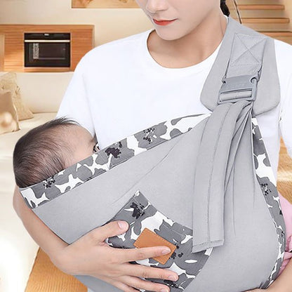 Echarpe de portage physiologique réversible avec sangle rembourrée et tissu respirant confortable