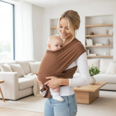 Écharpe porte bebe utilisation quotidienne brun ergonomique