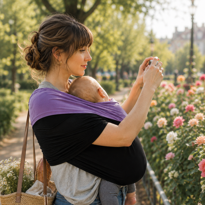 maman_et_bebe_dans_le_jardin_echarpe_de_portage