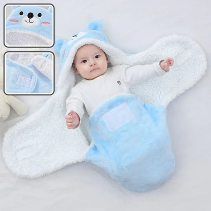 Nid d'ange bleu ciel avec capuche à oreilles tissu doux