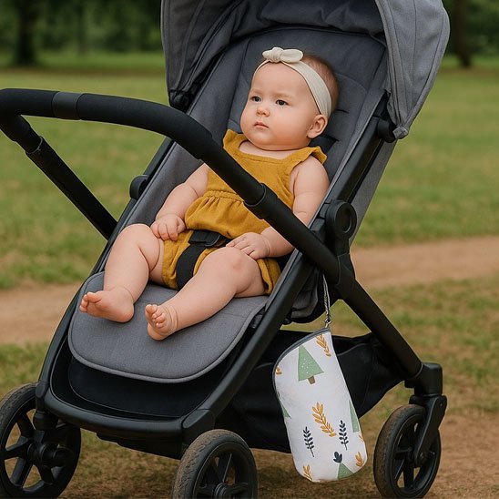 Porte biberon avec fermeture zippée sécurisée et matériau imperméable, protégeant le lait ou l’eau lors des déplacements avec bébé