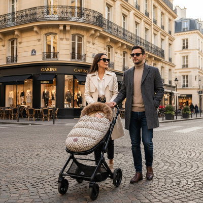poussette chancelière bébé sortie ville france parents hiver