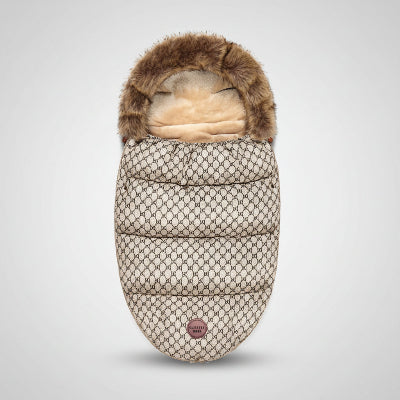 poussette chancelière brun doublure fourrure chaude bébé hiver