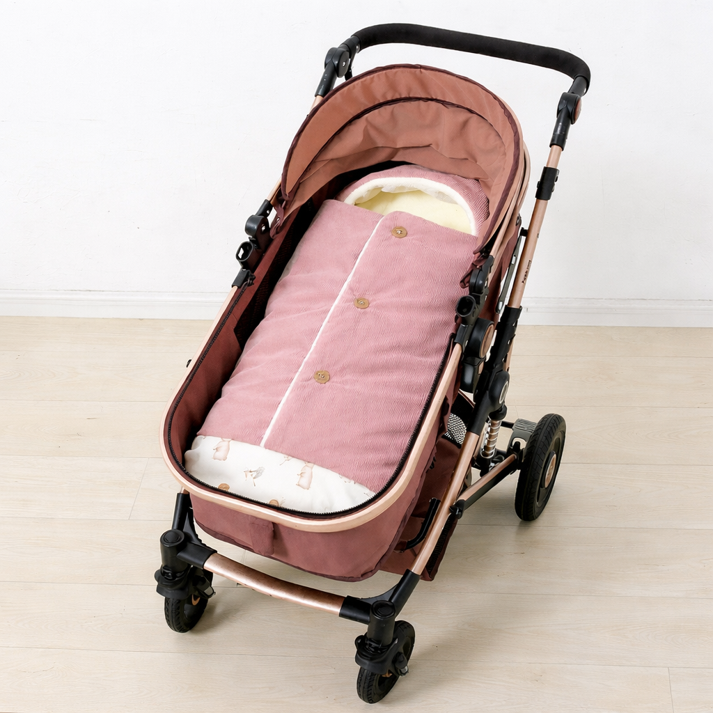 poussette_rose_avec_nid_d_ange_rose