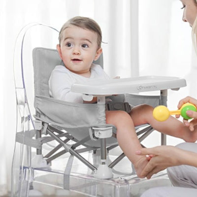 Rehausseur chaise​ évolutif avec harnais de sécurité intégré, assise rembourrée respirante et pieds antidérapants pour une stabilité optimale