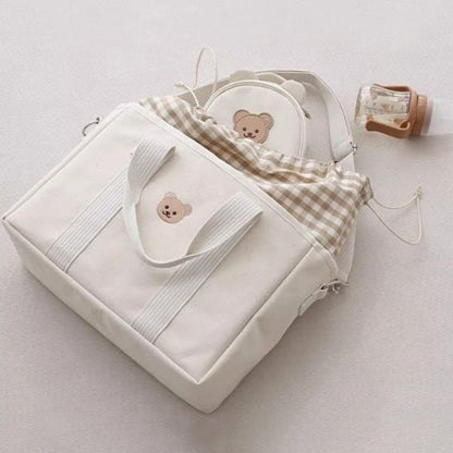 Sac à dos à langer blanc élégant