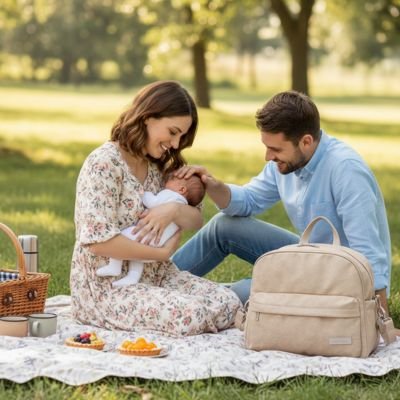 Sac a langer bebe multifonction avec rangement pratique et accès rapide, adapté aux promenades et voyages en famille