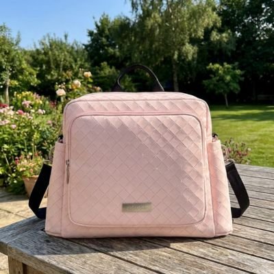 Sac-a-langer-bebe-rose-grand-capacité-motif-capitonné