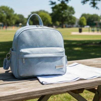 Sac à langer moderne avec fermeture éclair frontale et rangement optimisé, accessoire essentiel pour sorties avec bébé