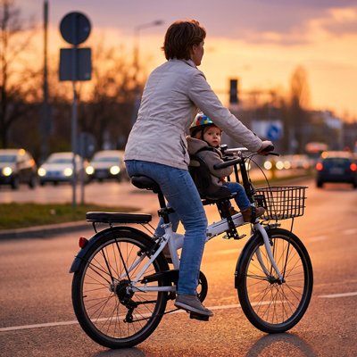 Siège vélo enfant avec montage sur tube supérieur, garde-corps sécurisé, assise rembourrée ergonomique et protection anti-rayons