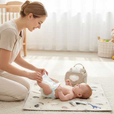Tapis à langer nomade portable pour bébé, léger et pliable, facile à transporter dans un sac à langer