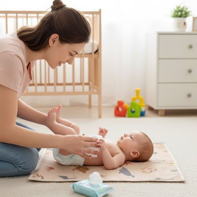 Tapis à langer nomade voyage pour bébé avec protection contre l'humidité et entretien facile au quotidien