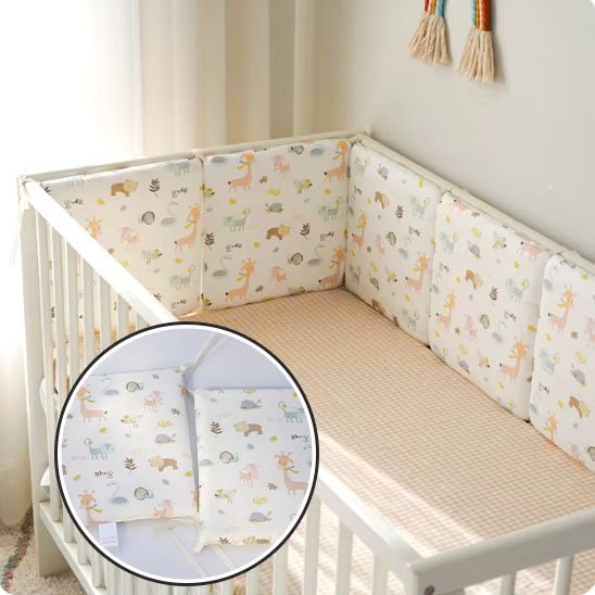 Tour de lit bébé design animal attache facile